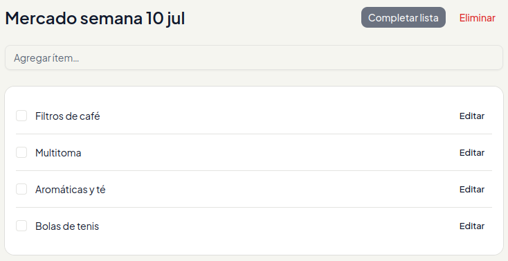 Lista de compras colaborativa